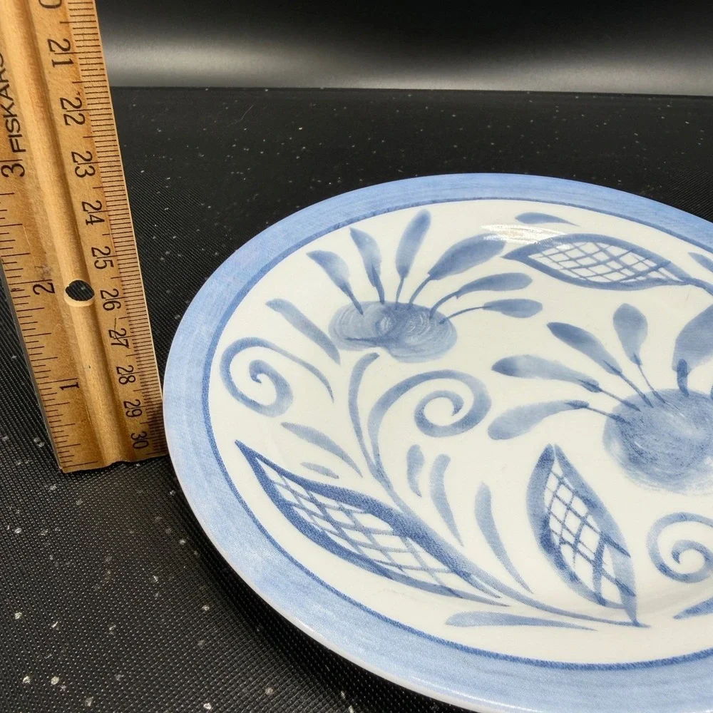 Corelle Oceanview Dishes Plates Corning Vitrelle‎ Glass USA Set of 4 VTG 7 Inch